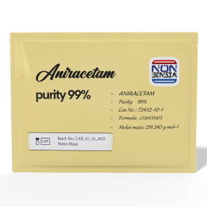 Aniracetam, CAS 72432-10-1 – analytical reference standard, product sachet, laboratory use only
