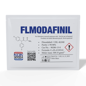 Flmodafinil, CAS 90280-13-0 – analytical reference standard, product sachet, laboratory use only