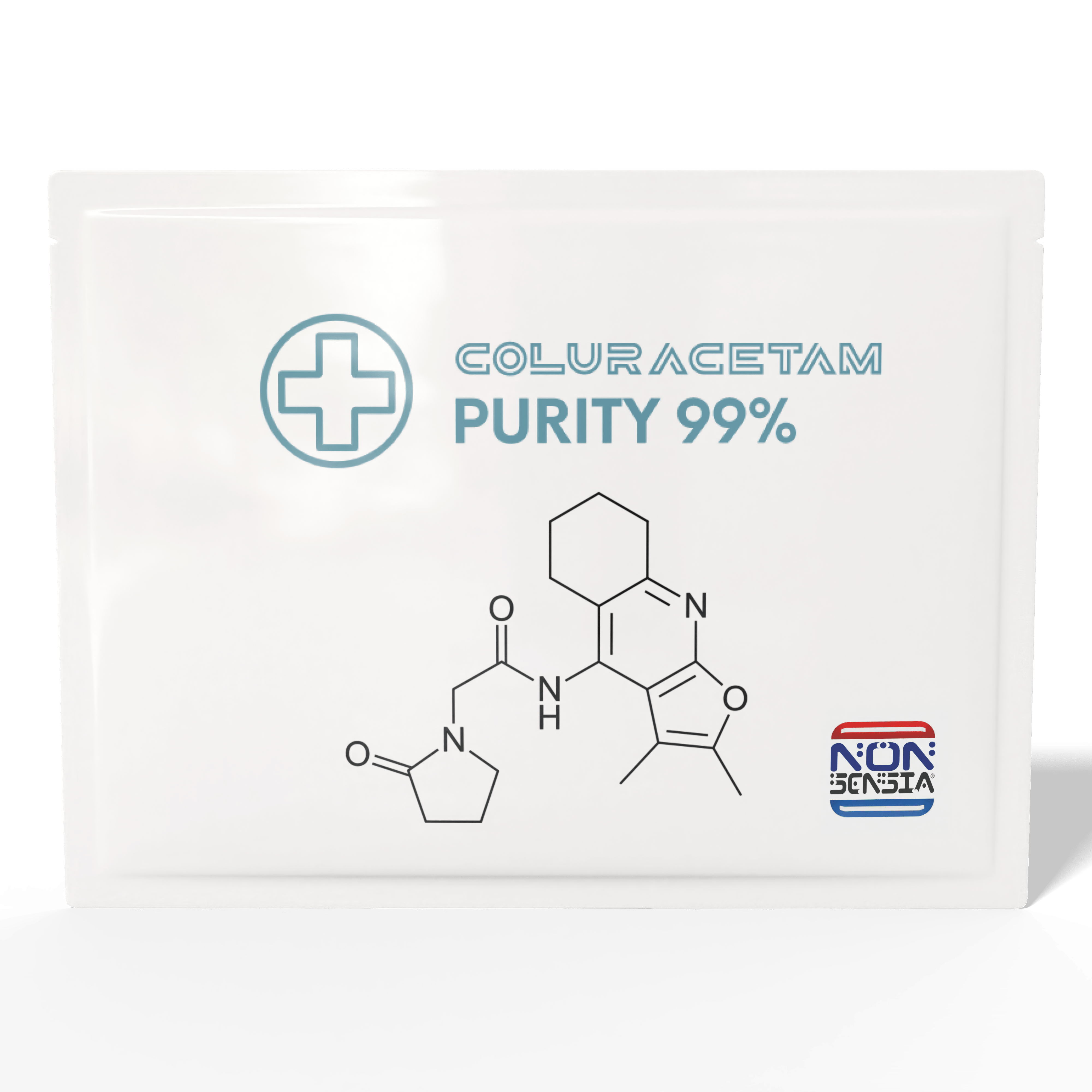 Coluracetam, CAS 135463-81-9 – analytical reference standard, product sachet, laboratory use only